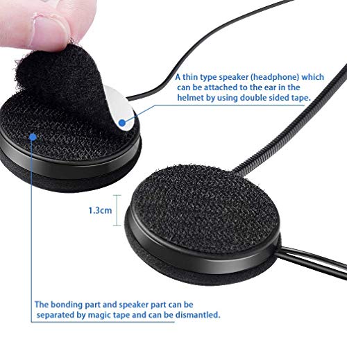 Maveek Motorcycle Helmet Bluetooth 4.1 Earphone Bicycle Wireless Intercom Headset Stereo Helmet Headphones with Hands Free Speakers Music Call Control Wide Compatibility Headsets