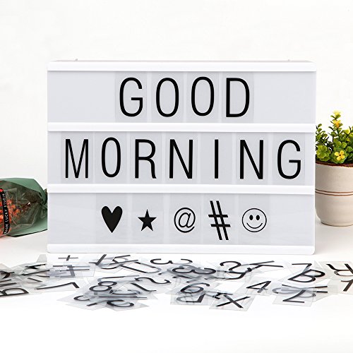 ME456 270 Black Letters, Pastel Colour Letters, Pastel Colour Emojis and Special Decorative Symbols for Use with A4 Cinematic Light Up Box