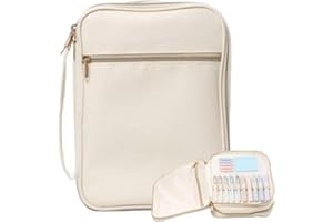 S.F. Creations Premium Bible & Book Carrying Case with Journaling Accessories - Convenient for Men, Women, Teens, and Kids, Ivory