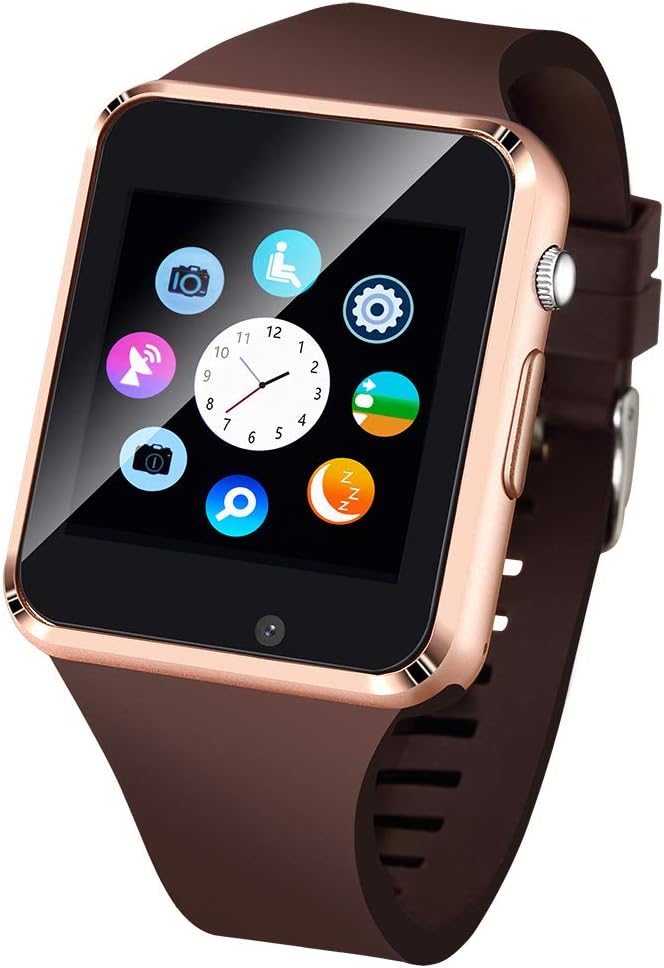 Smart Watch, SmartWatch for Android Phones with SD SIM Card Slot Touch Screen Watch Phone with Camera Pedometer Compatible with Bluetooth for iOS (Partial Functions) Sweatproof for Kids Men Women