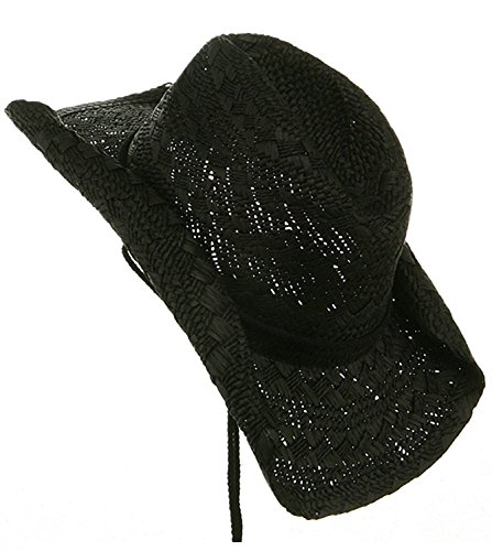 MG Ladies Toyo Straw Cowboy Hat BLACK
