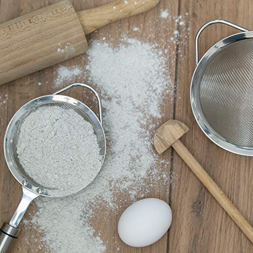 Küchensieb Edelstahl Set 3 Teilig mit Auflagehilfe und Haken | Feines Sieb Set Spülmaschinen geeignet | Strainer Kitchen… – Bild 8