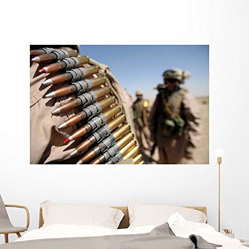 Belts 50-caliber Ammunition Hang Wall Mural by Wallmonkeys Peel and Stick Graphic (60 in W x 40 in H) WM197037