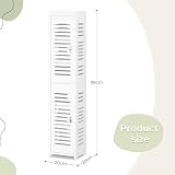 Dripex 7 Tier Tall Bathroom Floor Cabinet 20W x 20D x 118H cm White view 3