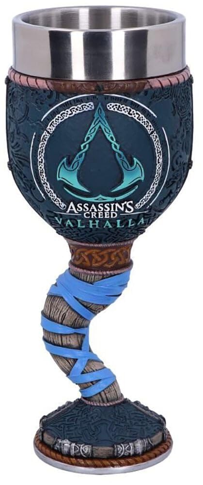 Nemesis Now Officially Licensed Assassins Creed Valhalla Viking Game Goblet, Resin w. Stainless Steel