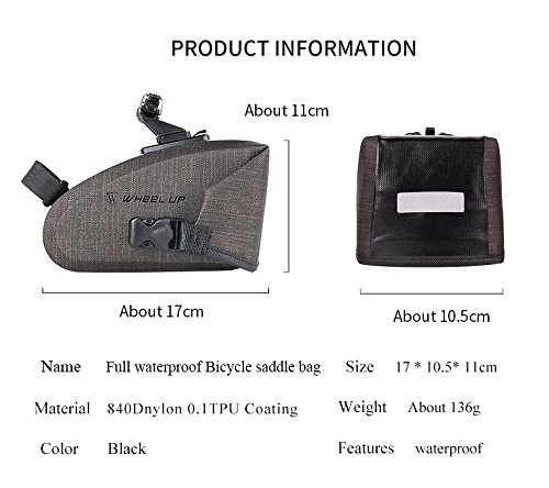 WHEEL UP Reflective Waterproof Tube MTB Mountain Road Bicycle Bag Cycling Saddle Frame Bag Seat Bag For Bike Cycling Accessories