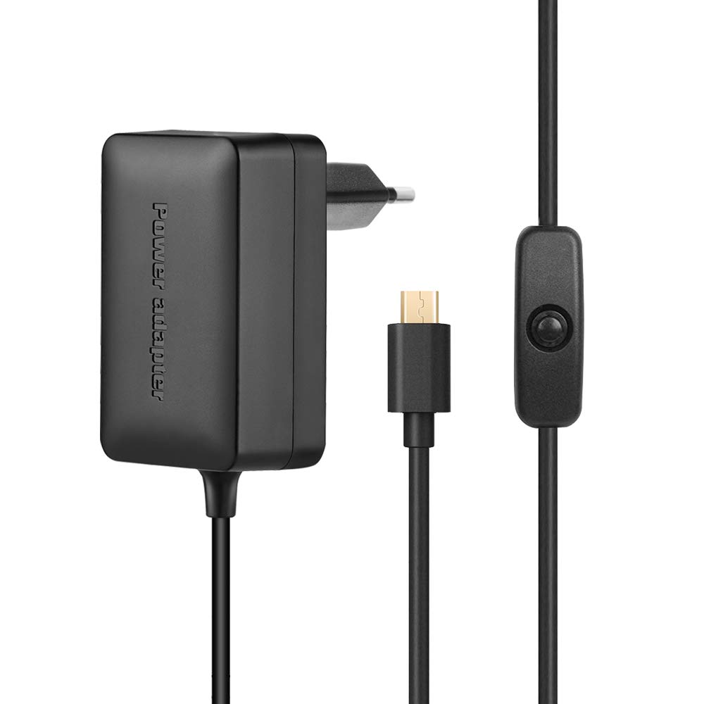BERLS Netzteil Ladekabel Ladegerät 5V 3A Micro USB 150CM Mit on/Off Schalter Für Raspberry Pi 3
