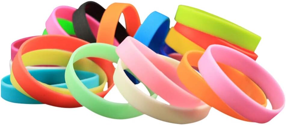 Amazon Nuobesty シリコーンリストバンドソリッドカラーゴムブレスレットスポーツバンド用女性男性25pcs 混合色 ブレスレット おもちゃ