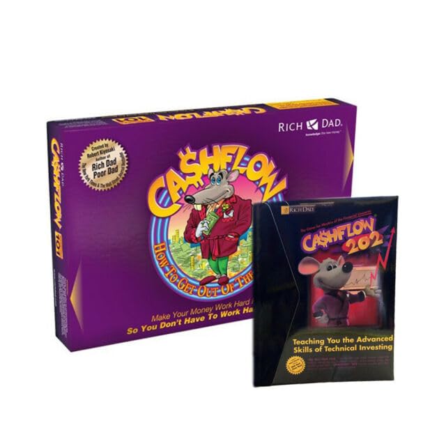Cashflow 101 & 202 Board Game by Robert Kiyosaki, Grow Your Passive Income, Investing Finance Assets Guide