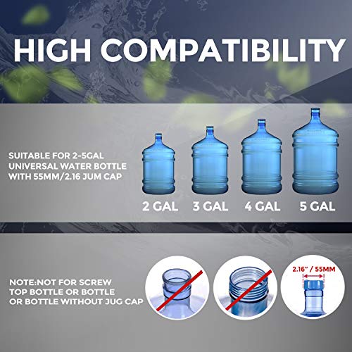 Water Bottle Pump, USB Charging Universal Electric Water Bottle Dispenser Improved Portable Bottle Water Pump Water Bottle Switch for Universal 2-5 Gallon Water Jug Pump by SunnyHome