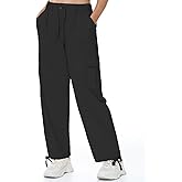 Womens Cargo Joggers Parachute Y2K Pants Lightweight Hiking Travel Scrub Pants Elastic Waist with Drawstring Quick Dry