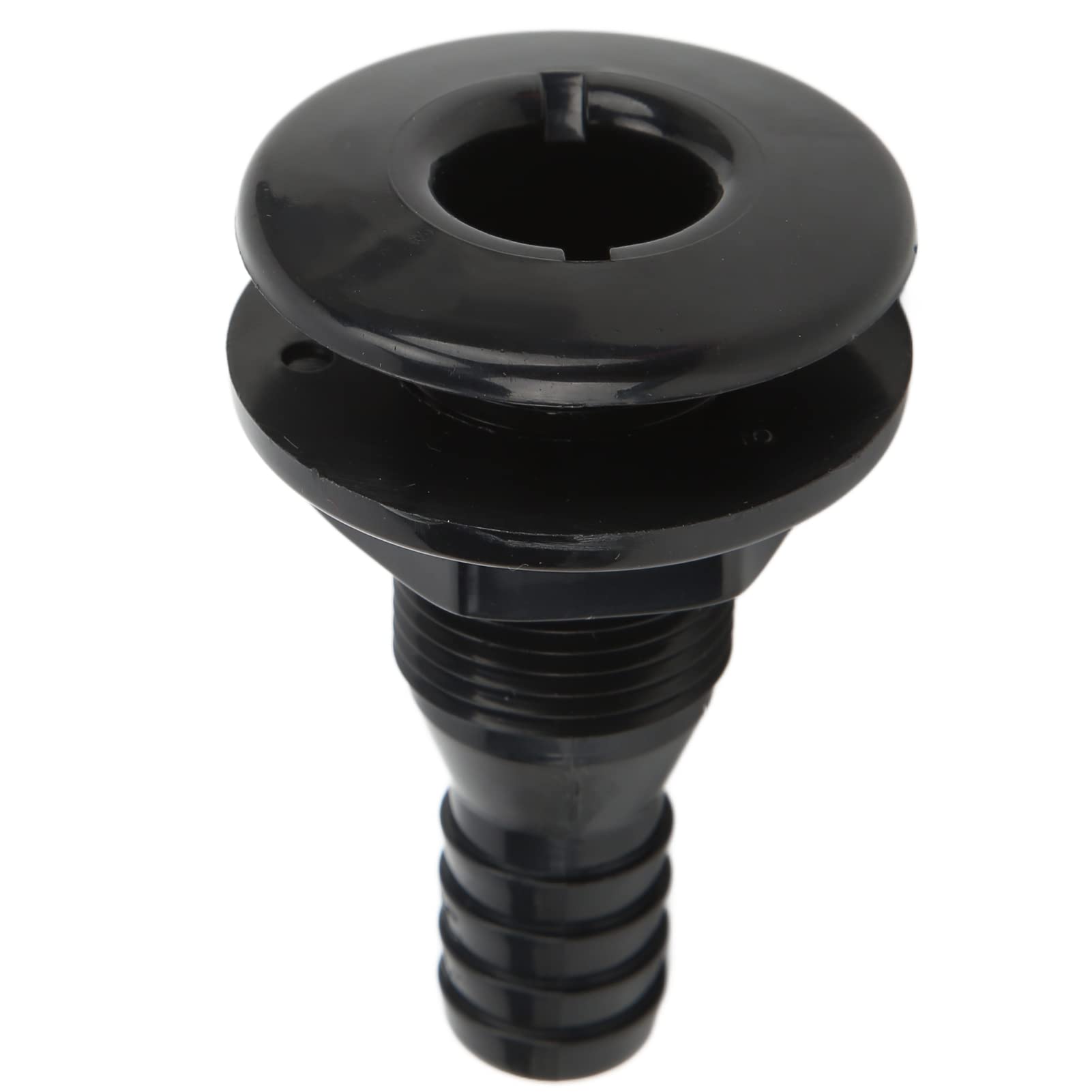 Keenso Drain Boats Fitting, Boat Through Hull Connector 3/4in ABS Plastic Hose Coupling Drain Outlet Thru Drain Connector(black) Boat/Yacht Spare Parts through hull fitting