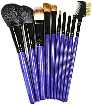 Makeup Brush Set - Eyeshadow Eyeliner Blending Kit - Best Choice 10 Essential Makeup Brushes - Pencil, Shader, Tapered, Definer - Last Longer, Apply Better Makeup &amp; Make You Look Flawless! (Blue)
