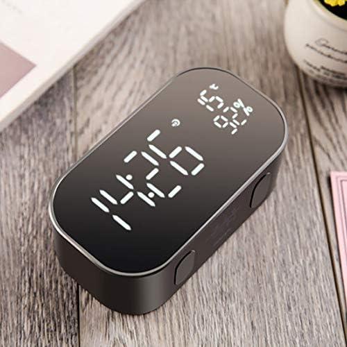 Tofree Mirror Alarm Clock Wake-Up Light LED Display Screen Electronic Alarm Clock Bedroom Gift Bedside (Black)