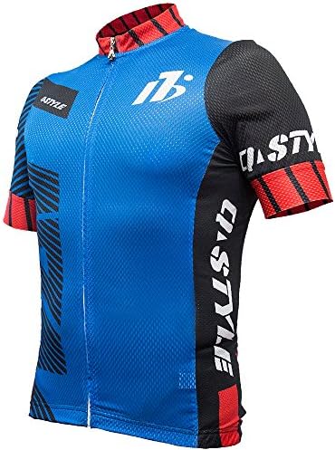 AKAAYUKO Cycling Jersey Men Short Sleeve Breathable Quick Dry with Three Rear Pocket Silicone Hem Full Zip Bike Biking Shirt