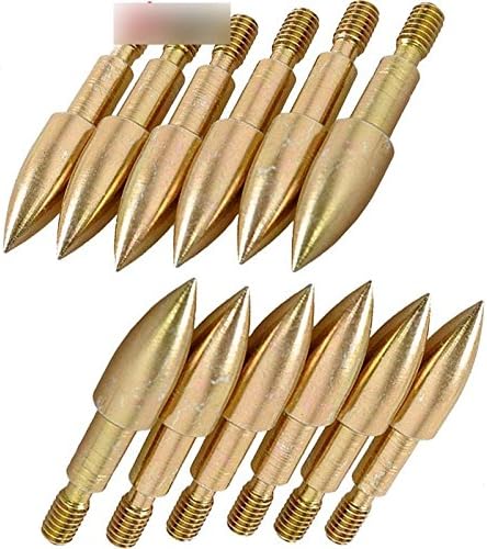Metal Arrow Heads 12PC Golden Archery Target Point Field Points Practice Head Arrow Broadheads Hunting Arrow Heads