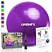 URBNFit Exercise Ball - Yoga Ball in Multiple Sizes for Yoga, Pilates, Pregnancy, Stability - Anti-Burst Swiss Balance Ball w/Quick Pump – Office Ball Chair for Home and Gym – 26 Inch - Purple