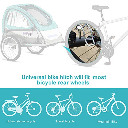 Bicycle Trailer Coupler Hitch, Aluminum Alloy Rear Replacement Alxe Hitch Attachment Adapter for Children Bike Trailers, Black - Thumbnail 5