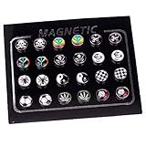 24 Pieces Magnetic Fake Plug Lot Fake Gauges, Magnetic Logo 2G Gauges Look (12 Pairs)