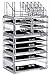 Cq acrylic Large 9 Tier Clear Acrylic Makeup Organizer Cosmetic Storage Cube Case with 10 Drawers-4 Piece Set
