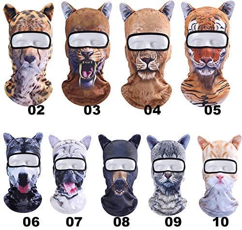 Animal-themed balaclava face mask for snowboarding and outdoor activities.