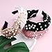 Makone 6 Pcs Headbands for Women, Knotted Headbands Pearl Headband Wide Top Knot Turban Hair Bands, Vintage Velvet Fashion Hair Accessories for Women and Girls