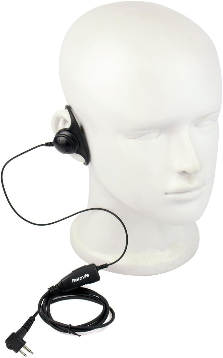 Retevis Walkie Talkie Earpiece 2 Pin D Shape Soft Radio Headset Radio Earpiece Compatible with Motorola DP1400 CP040 CP150 GP68 GP88 GP300 GP2000 CT150 HYT TC-500 TC-600 TC-610 Two Way Radio(1 Pcs) - Image 4