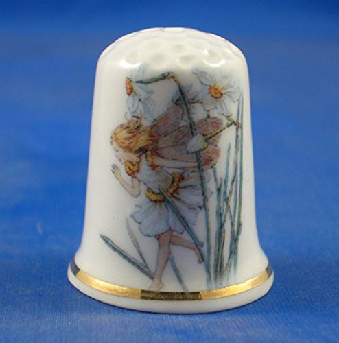 Porcelain China Collectable Thimble - Daffodil Fairy with Free Gift Box