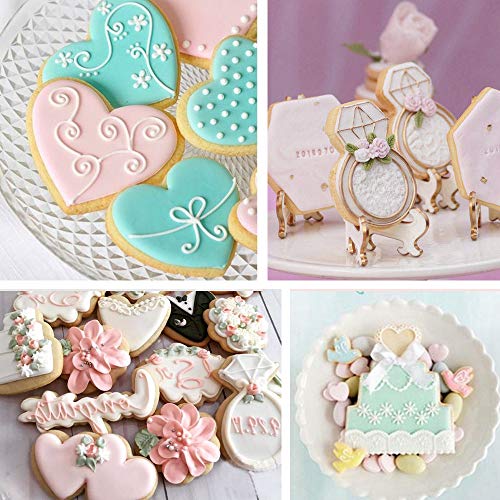 BAKHUK 8pcs 3 Inches Wedding Cookie Cutters Set, Stainless Steel Cutters for Baby Shower Wedding Birthday Decoration - Thumbnail 5