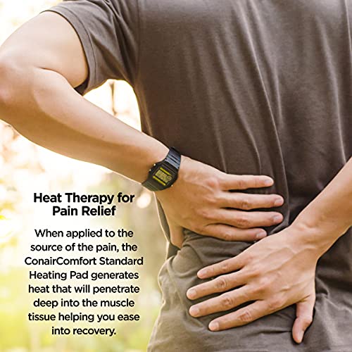 Conair Comfort Moist/Dry Heating Pad, Heating Pad for Pain Relief, Standard Size (12inches x 14
