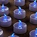 Mars Blue Flameless Candles Flickering Tea Lights - LED Candle Tealight Free Fake Rose Petals - 1.4X1.4 Height 72+ Hours - Gift Set for Him, Her, Brides, Thanksgiving, Christmas.