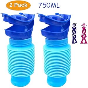 Orinal Urinario Portátil & 50 Guantes Desechables, Unisex Emergencia