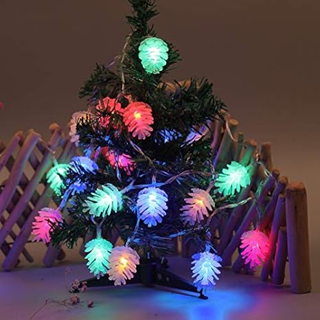 Amhomely Christmas Decorations Sale Led String Fir Cone Shape