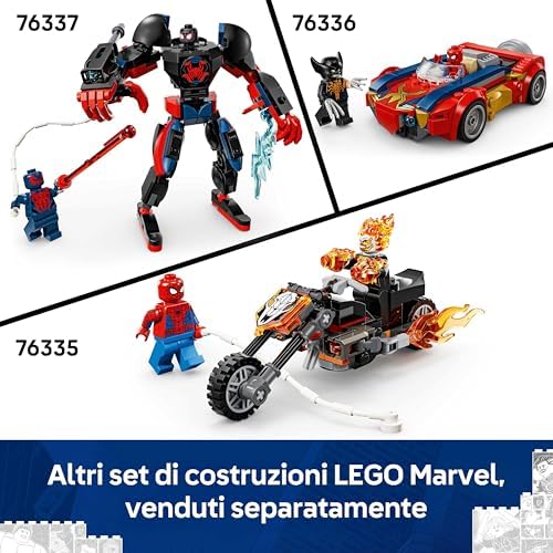 | Marvel Battaglia Mech: Spider-Man vs. Doc Ock - Giocattolo dei Supereroi con 2 Action Figure, 3 Minifigure, Shooter e Corde-Ragnatela - Idea Regalo per Bambini da 6 Anni in su - 76338