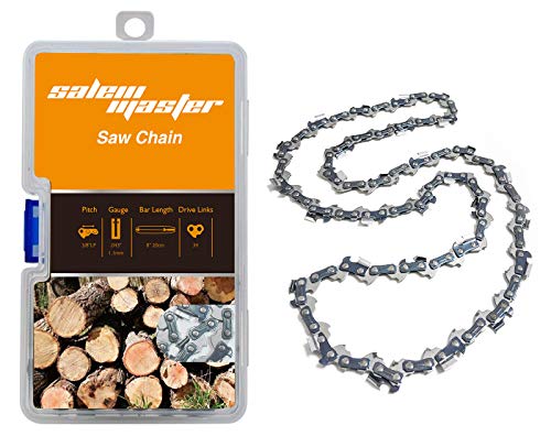 SALEM MASTER 8 Inch Chainsaw Chains 3/8" LP Pitch - .043" Gauge - 34 Drive Links, Semi-Chisel Gas Powered Replacement Chainsaw Chain Fits for Craftsman, Poulan, Remington and More(8) - Thumbnail 6
