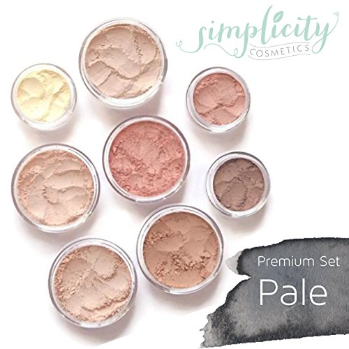Mineral Makeup Premium Set - Light | Blush | Foundation | Sheer Powder | Eyeshadow | Bronzer | Under Eye Concealer | Starter Set