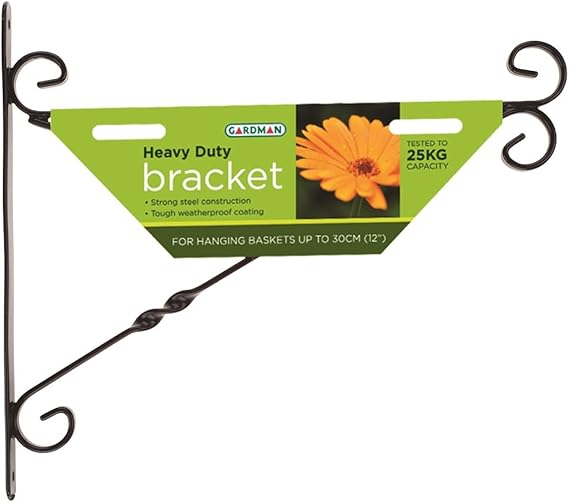 Gardman 10" 12" Heavy Duty Hanging Basket Bracket Black Amazon.co