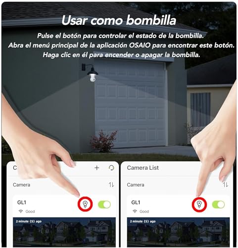 GNCC 2PCS Camera Bulb WiFi Surveillance Indoor/Outdoor 355° PTZ Camera Bulb E26/E27, 2K Color Night Vision, AI Detection, Compatible Alexa, Cloud Subscription/SD Card, 2.4Ghz WiFi
