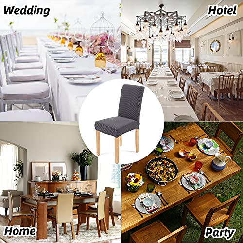 Dining Room Chair Covers, Removable Stretch Dinning Kitchen Chairs Slip Cover Parson Slipcovers for Home, Hotel, Banquet, Ceremony | Gray