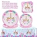 FZR Legend Unicorn Party Supplies Set - Including Unicorn Party Plates, Napkins and 2 Tablecloths for Girls | Unicorn Birthday Party Decorations Set for Creating Unicorn Theme Party- Serves 16