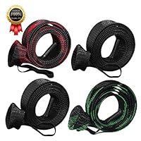 BeeTwo Fishing Rod Cover, 4 Pack Fishing Rod Sleeve Sock Pole Glove Protector Cover with Lanyard for Fly, Spinning, Casting, Sea Fishing Rod