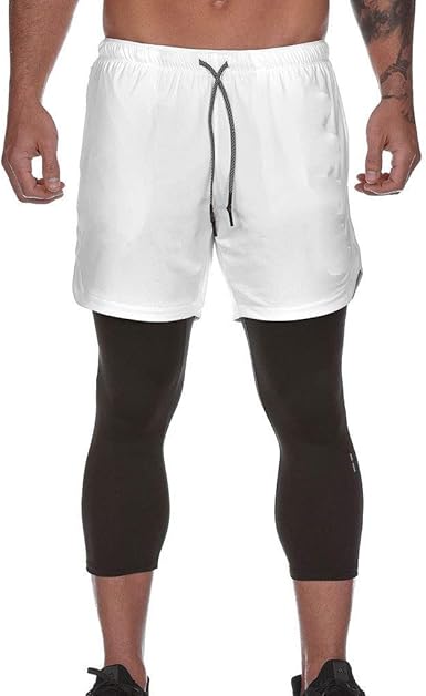 Short De Sport Homme - Course, Fitness - Tissu Respirant, Poches Zippées, Taille Ajustable - Grandes Tailles
