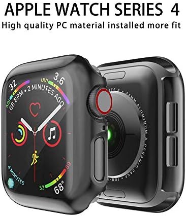 Cerike Apple watch 44mm Case Series 4 Ultra-Thin Full Cover Shell Slim Lightweight PC Hard Screen Protector for iwatch (44mm, black)