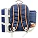 Insulated Picnic Backpack for 4 Persons with Full Stainless Cutlery Set, Roomy Cooler Compartment, Bottle Holder and Large Waterproof Mat