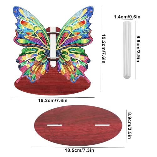 Mocrop 5D Diamond Painting Butterfly Deko Desktop Vase Butterfly Flower Vase Diamond Painting for Adults Kids Craft Set Suitable for Home Office Desktop Ornaments