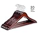 RoyalHanger Wood Hangers 20-Pack, Suit Hangers Coat Hanger Wooden Hangers for Pants Skirt Coat Trouser, Non-Slip, Walnut Finish