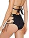 CENG MAU Swimwear Women Retro Brazilian Lace up Ruched Cheeky Tie Sides Swimsuit High Waisted Bikini Bottom