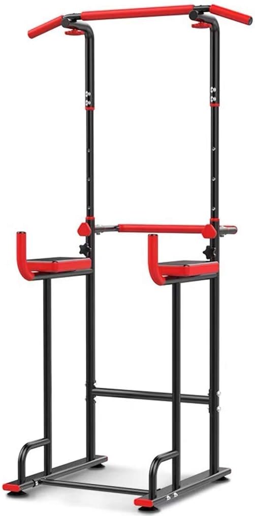 KFMJF Adjustable Multi Function Power Tower Stand Free Standing Dip Station Fitness Equipment Strength Training for Home Gym 260 Weight Capacity (Size : B-6 LEVELS-BLACK)