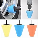 FTXJ Polisher Buffer Sponge, 6MM Cone Foam Buffing Polishing Waxing for Car Auto Wheel Hub (Color Random)
