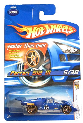 2006 Hot Wheels First Editions Ferrari 512 M Blue With Large "6" Tampo & FTE Wheel Variant #2006-005